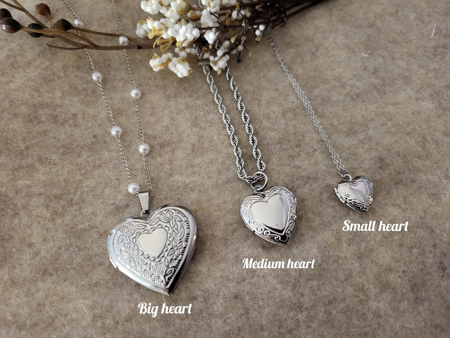 Silver Heart Locket Earrings , Engraved Heart Locket with photo, Personalized gift.