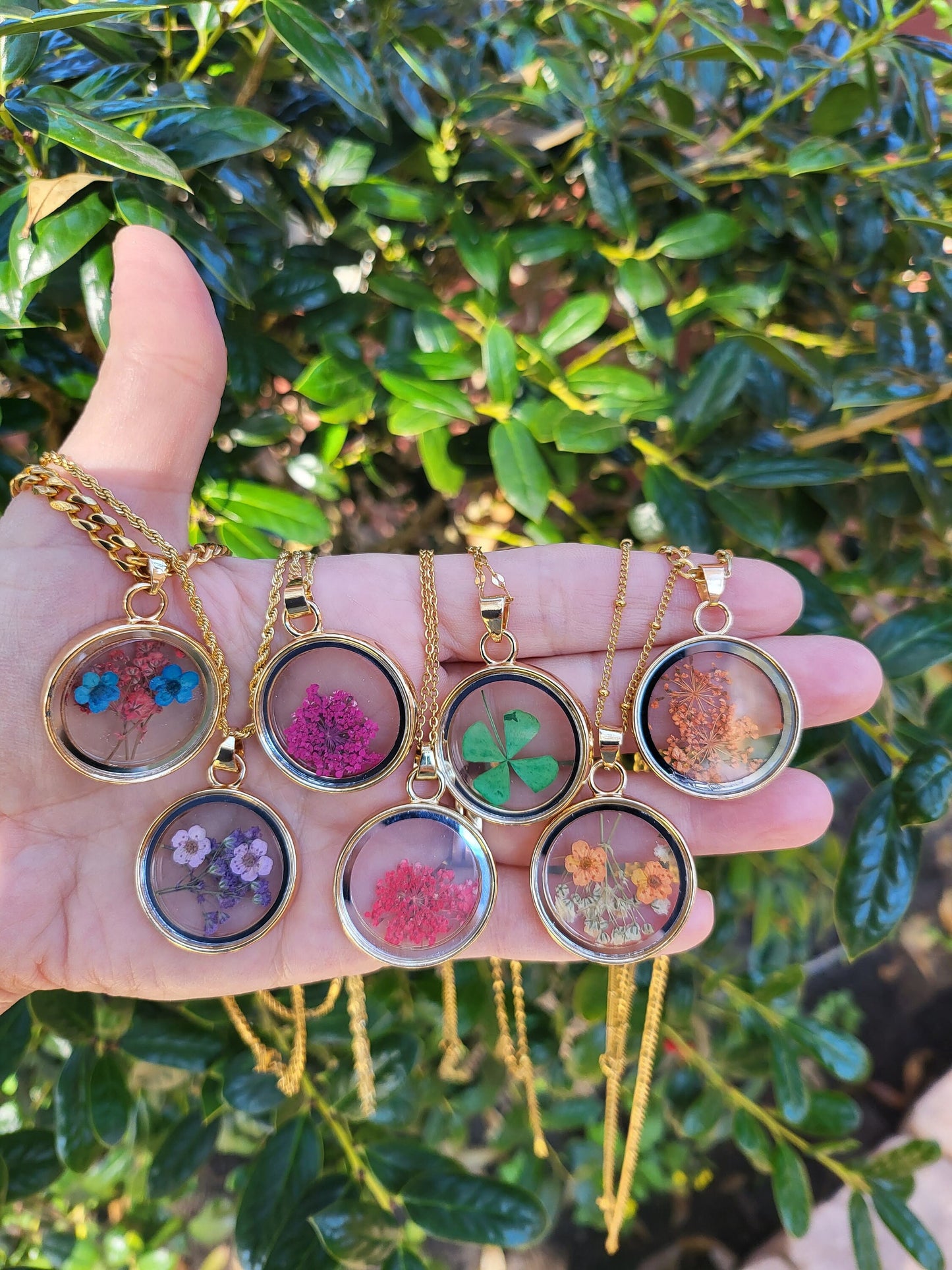 Real Dried Flower Necklace, Birthday Gift.