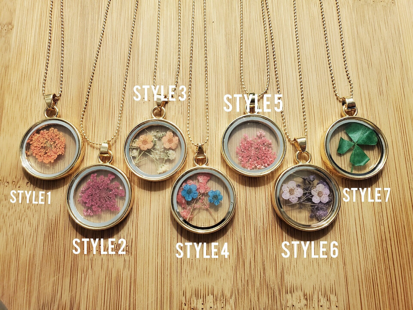 Real Dried Flower Necklace, Birthday Gift.