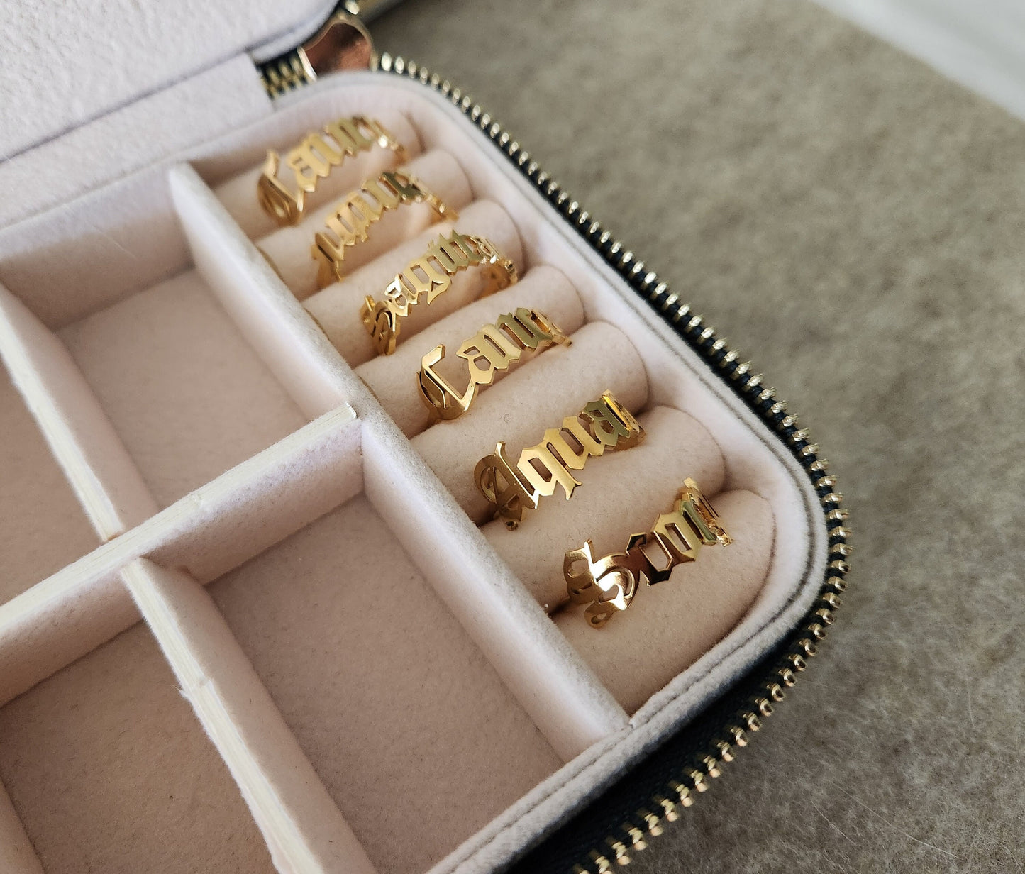 Gold Filled Adjustable Zodiac Ring , Waterproof , High Quality, Birthday Gift.