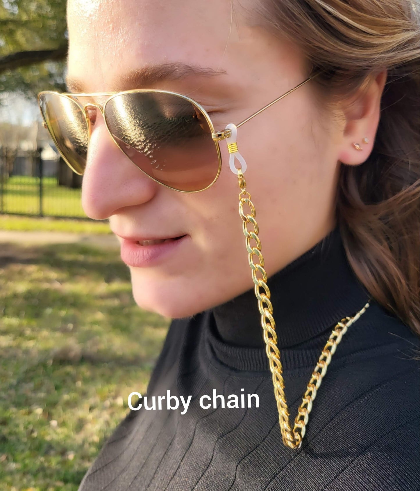 Gold Chain For Eyeglasses Face Mask Chain Rope Twist Chain, Glasses Holder WATERPROOF Her Summer Jewelry.