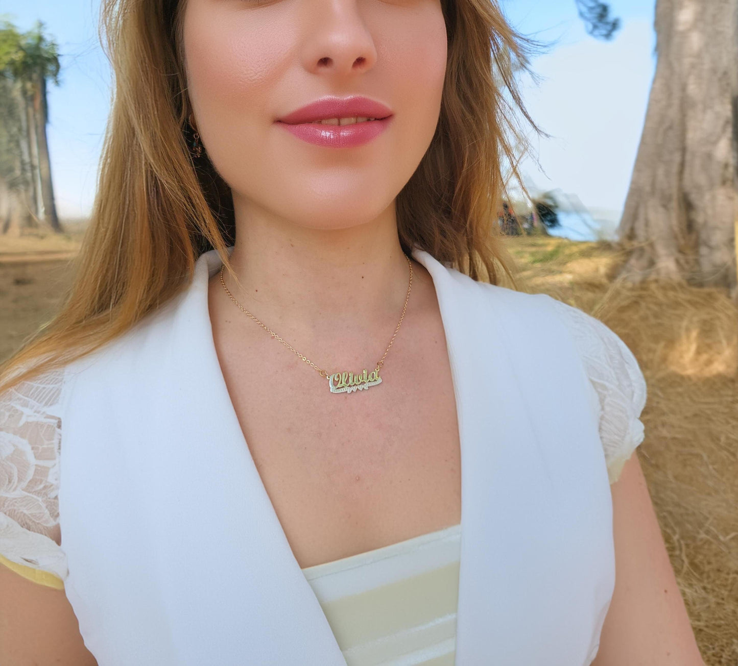 Gold Filled Custom Name Necklace, Choose Your Chain, Gold Name Necklace, Handmade Jewellery, Mothers Day Gift.