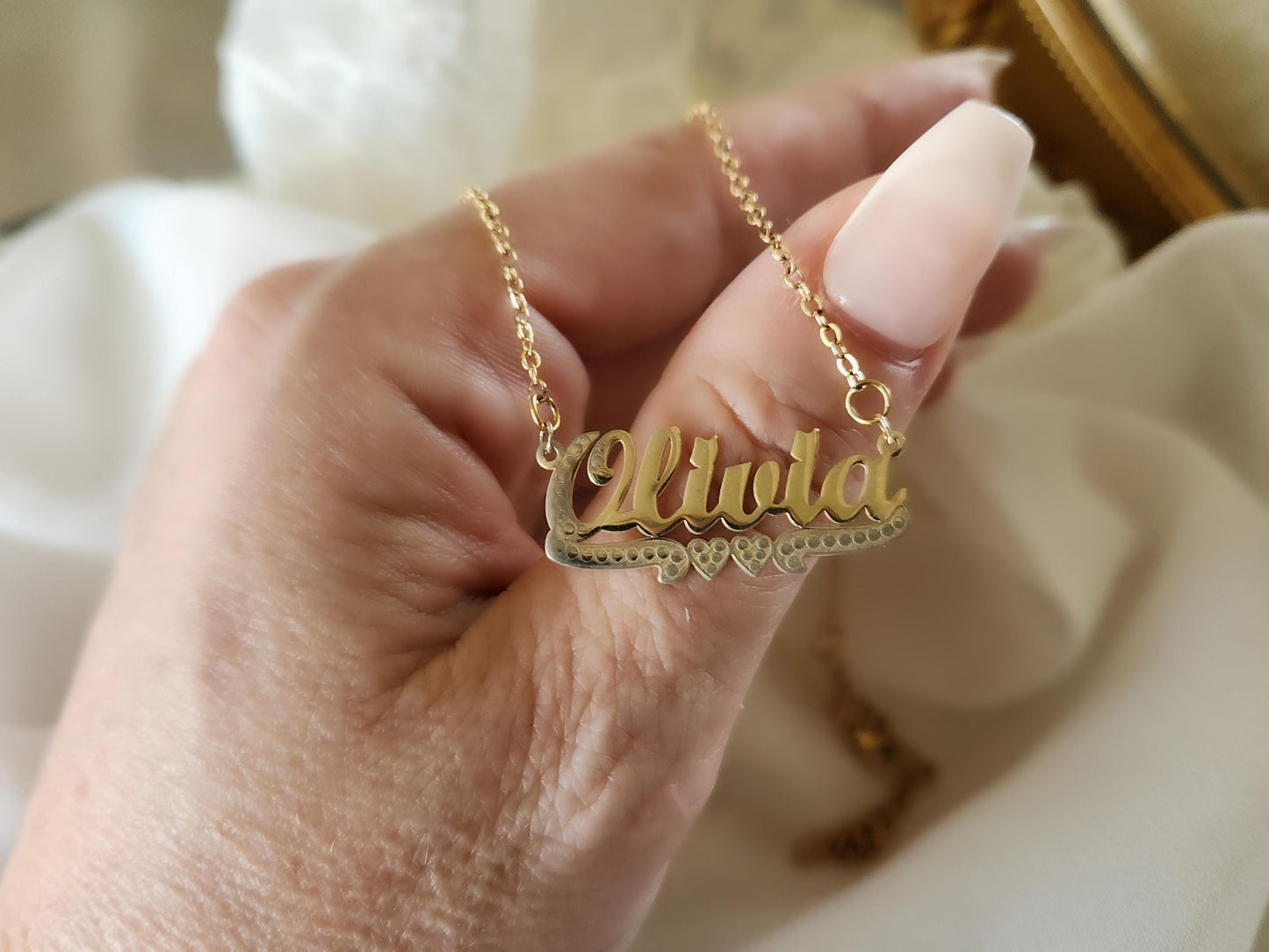 Gold Filled Custom Name Necklace, Choose Your Chain, Gold Name Necklace, Handmade Jewellery, Mothers Day Gift.