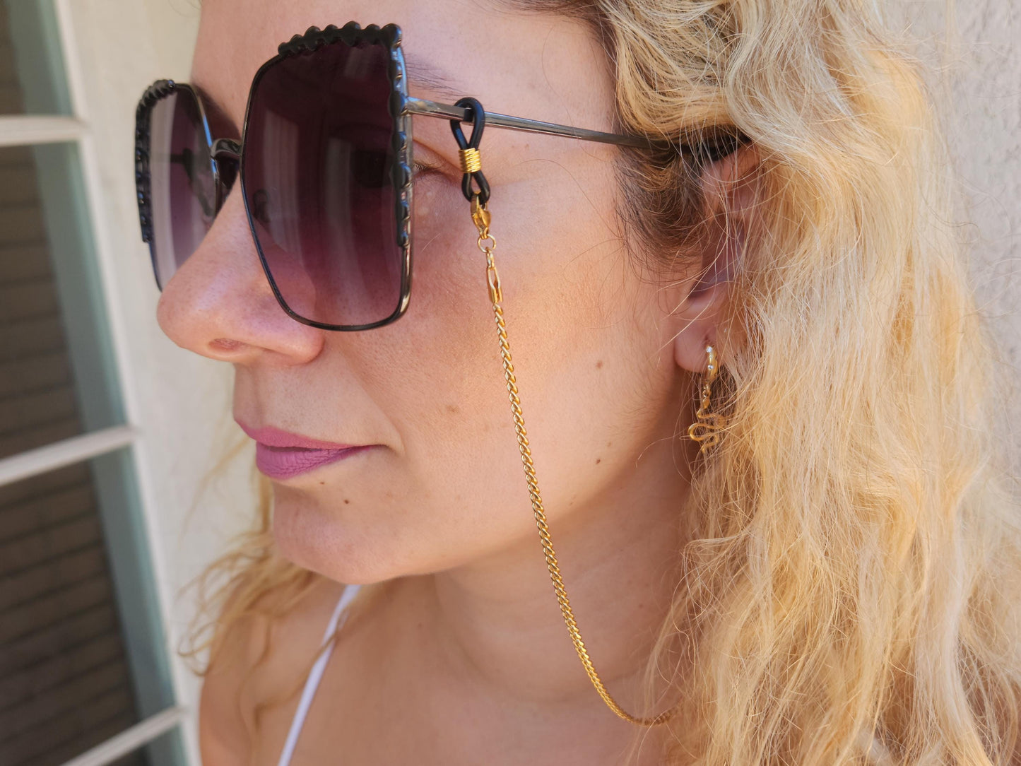 Gold Chain For Eyeglasses Face Mask Chain Rope Twist Chain, Glasses Holder WATERPROOF Her Summer Jewelry.