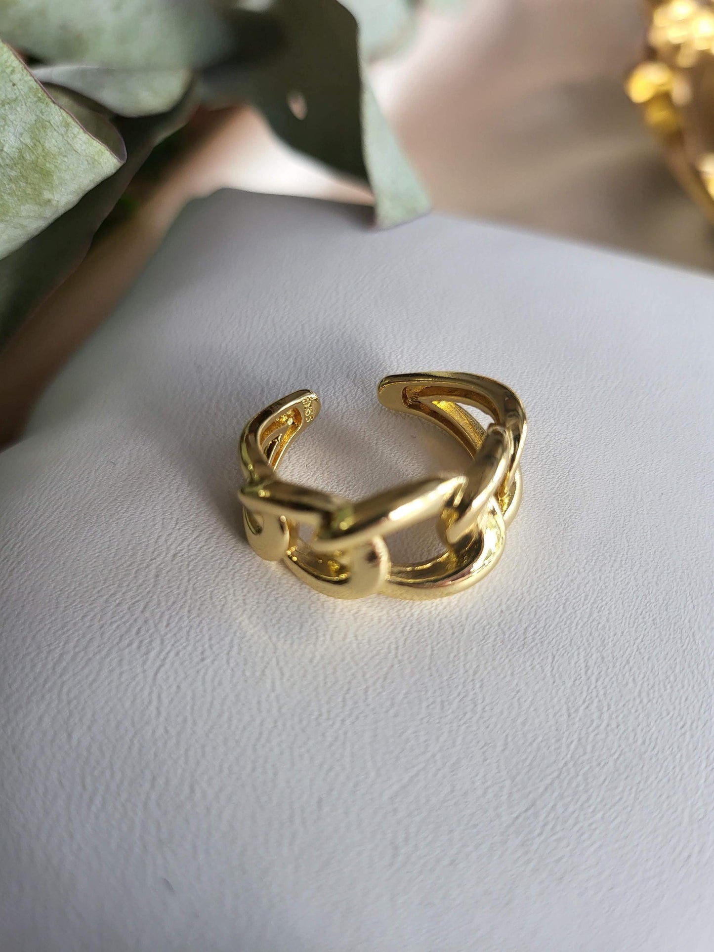Adjustable Gold Filled-Silver Chain Ring , Waterproof , High Quality, Birthday Gift.