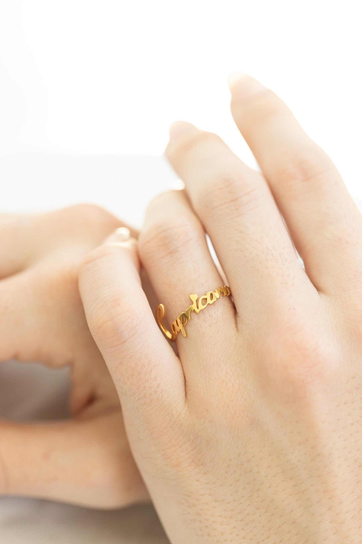 Gold Filled Adjustable Zodiac Name Ring ,Waterproof , High Quality , Birthday Gift.