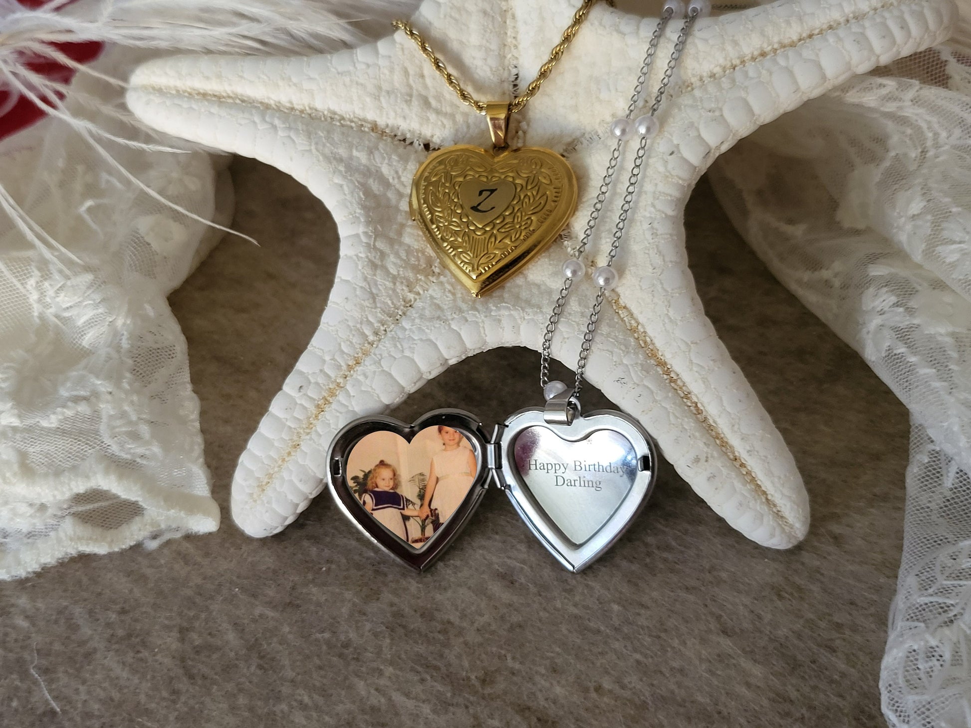 Big Heart Locket Necklace with Photo, Engraved Heart Locket, Personalized gift.