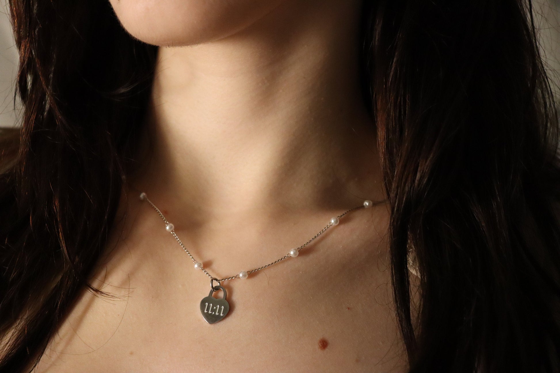 Gold Filled Heart Angel Number Necklace, WATERPROOF Adjustable Chains.