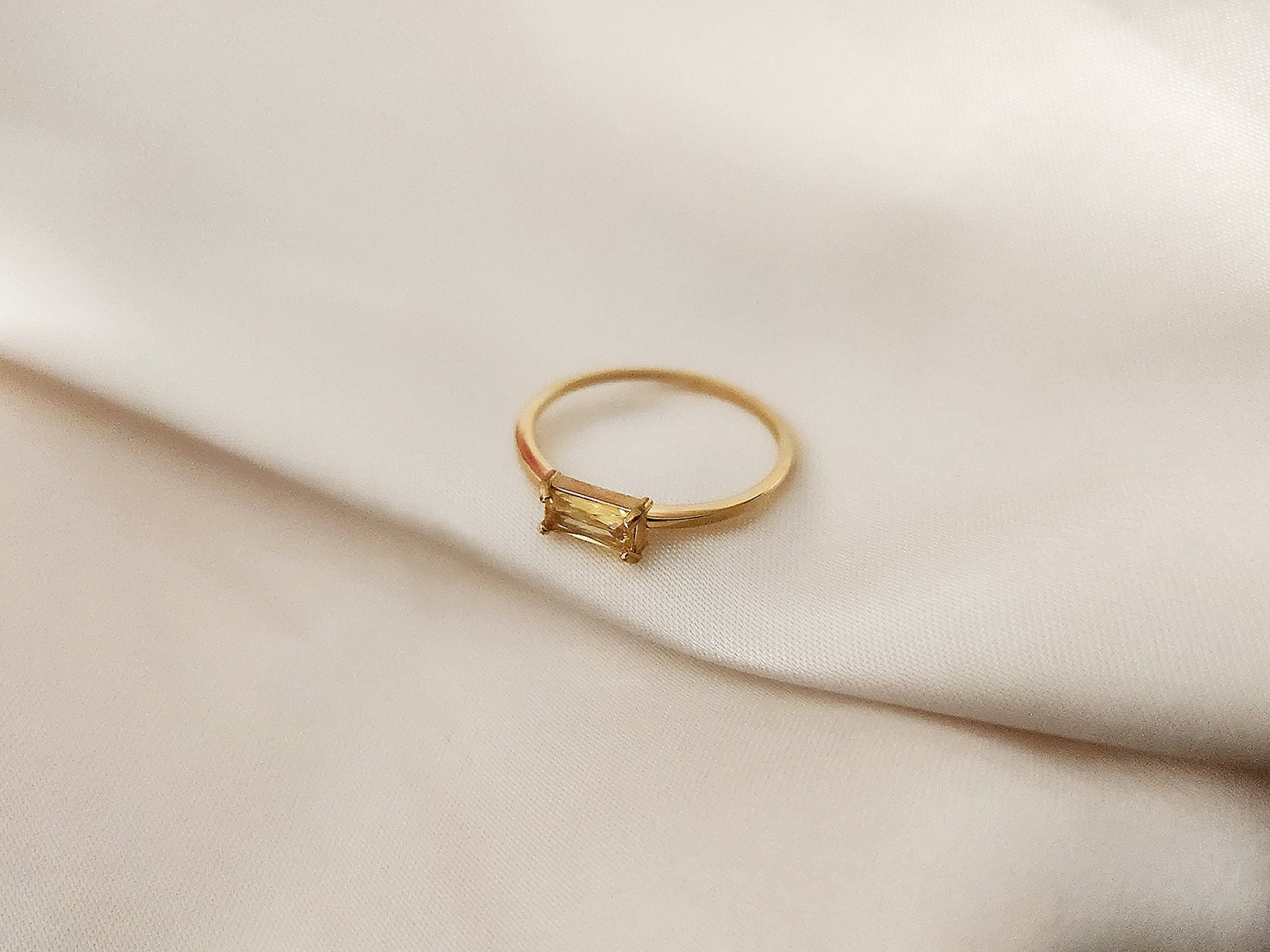Gold Filled Emerald Signet Ring , Birthstone Rings Gift, Gift for Her , Tarnish Free Jewelry.