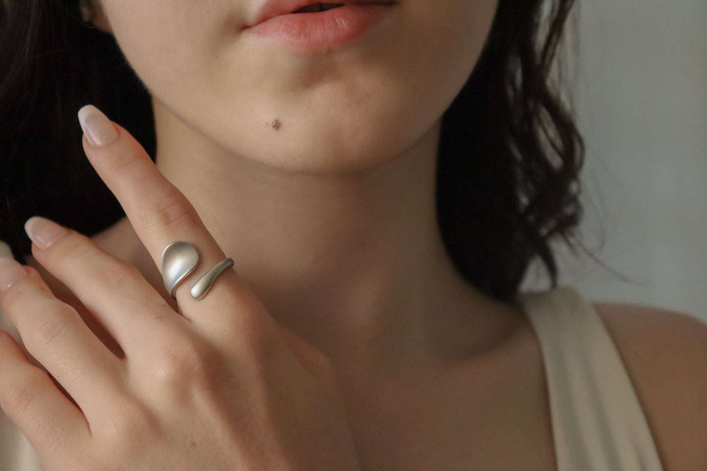 Gold- Silver Adjustable Geometric Anniversary Ring ,Gift For Her.