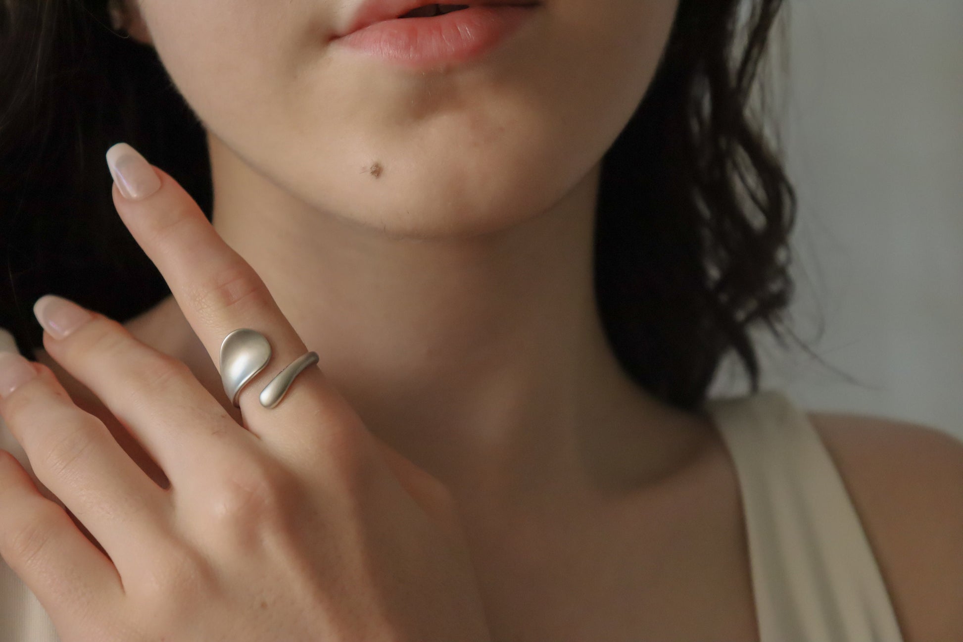 Gold- Silver Adjustable Geometric Anniversary Ring ,Gift For Her.