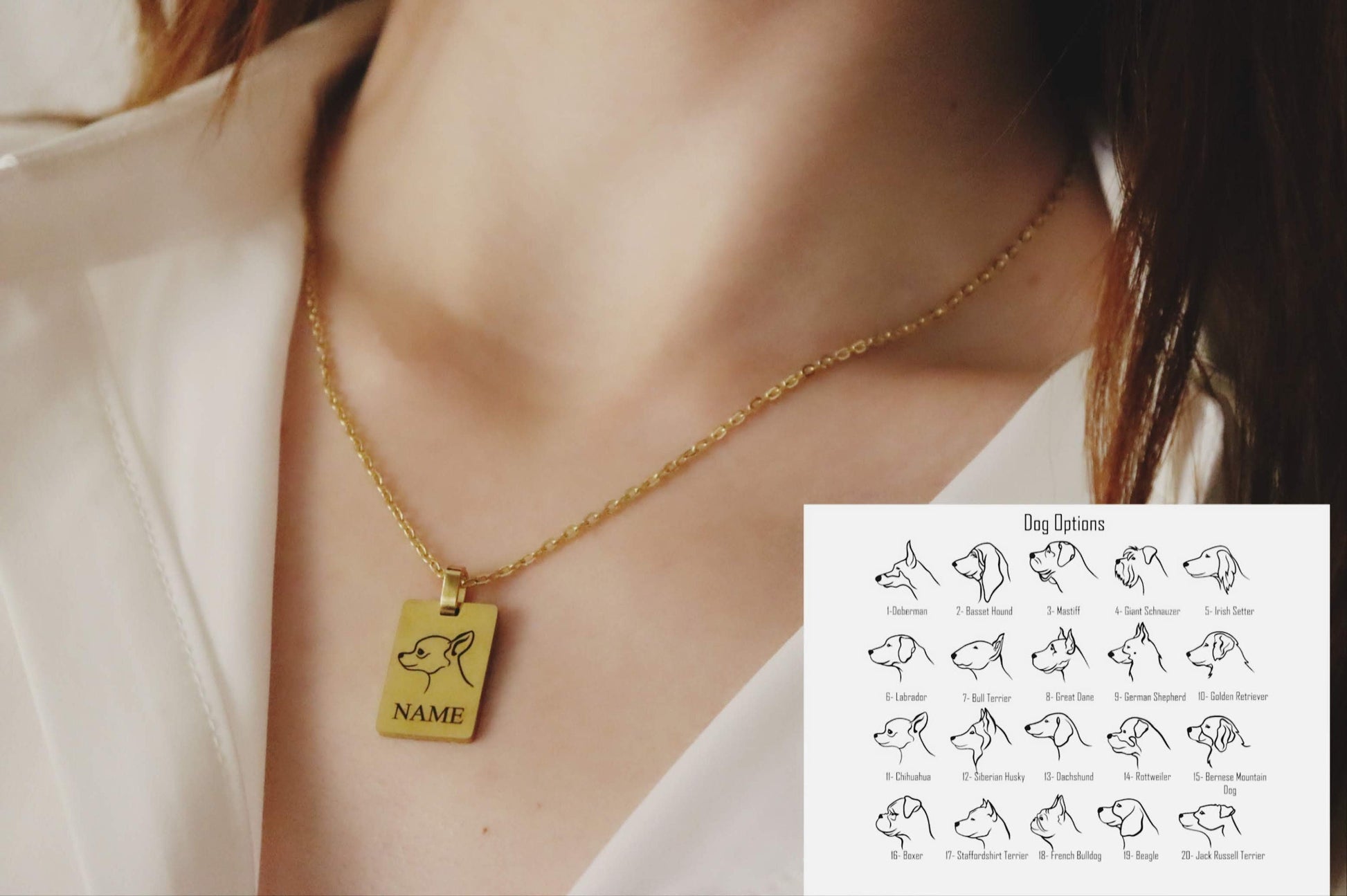 Engraved Custom Dog Necklace, Pet Jewelry,WATERPROOF.