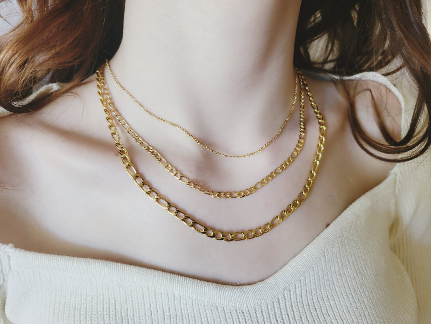 Gold Filled -Silver WATERPROOF 2MM, 4MM,7MM Figaro Chain Necklace ,Custom Bracelet, Gift For Her.
