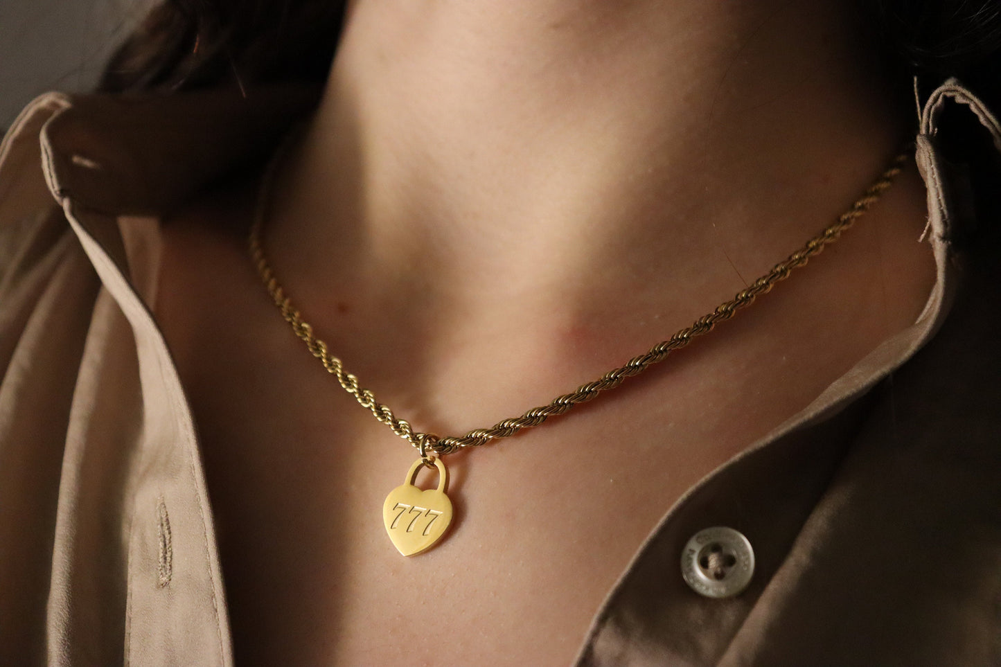 Gold Filled Heart Angel Number Necklace, WATERPROOF Adjustable Chains.