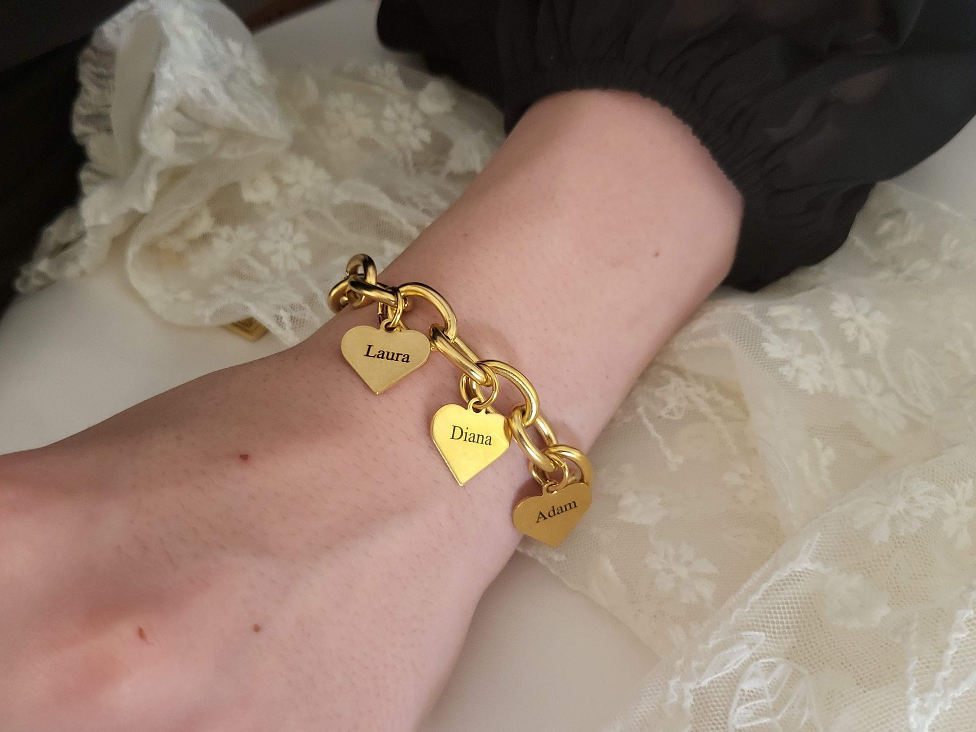 Custom Engraved Charms, For Necklaces or Bracelets, WATERPROOF, Personalized Jewelry Gift.