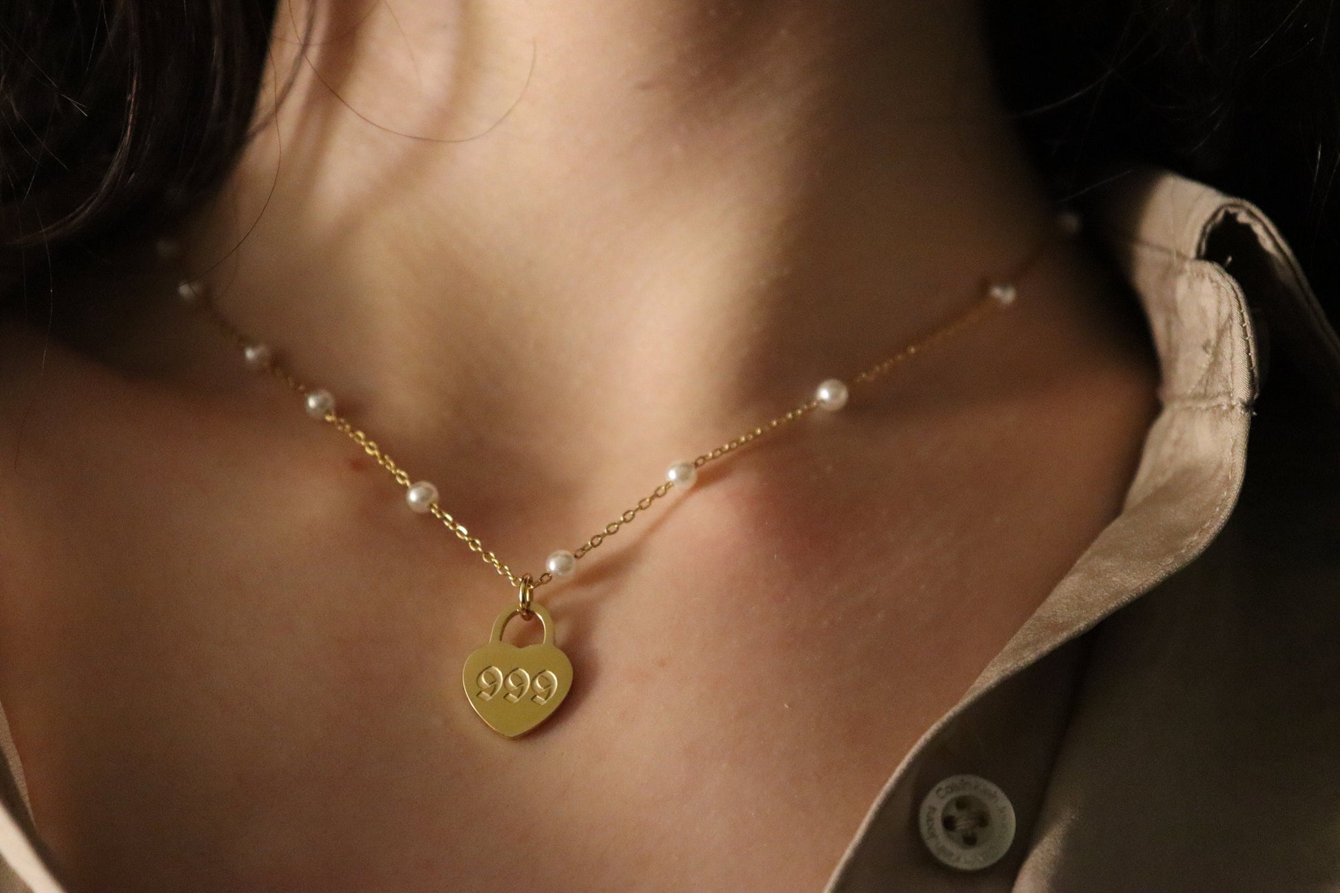 Gold Filled Heart Angel Number Necklace, WATERPROOF Adjustable Chains.