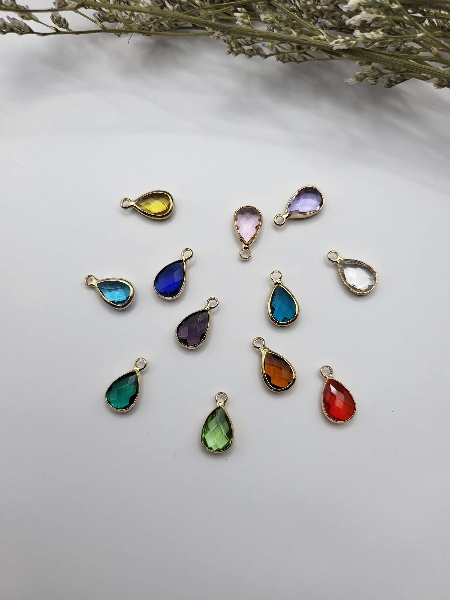 ADD Your Birth Stone , Crystal Birth Month Charm , Minimal Dainty Jewelry.