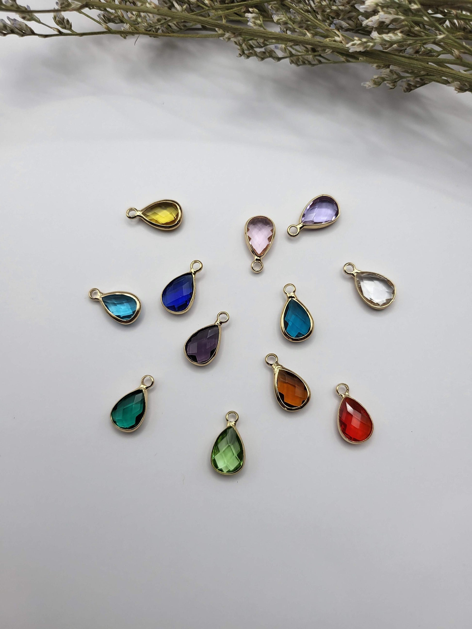 ADD Your Birth Stone , Crystal Birth Month Charm , Minimal Dainty Jewelry.