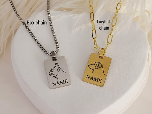 Engraved Custom Dog Necklace, Pet Jewelry,WATERPROOF.