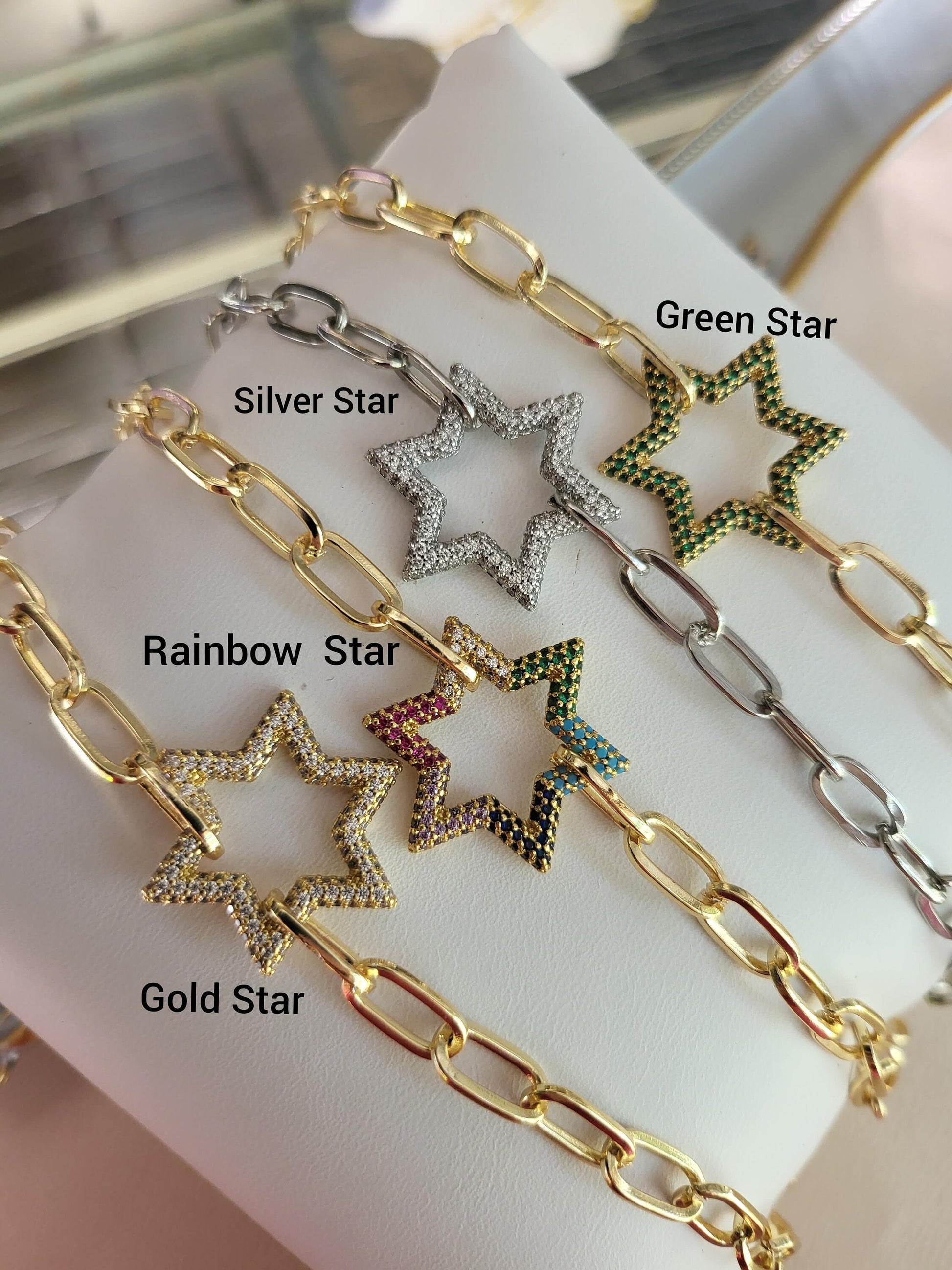 Gold Filled Star Bead Necklace, WATERPROOF, Star Bracelet, WATERPROOF, Gift For Her.