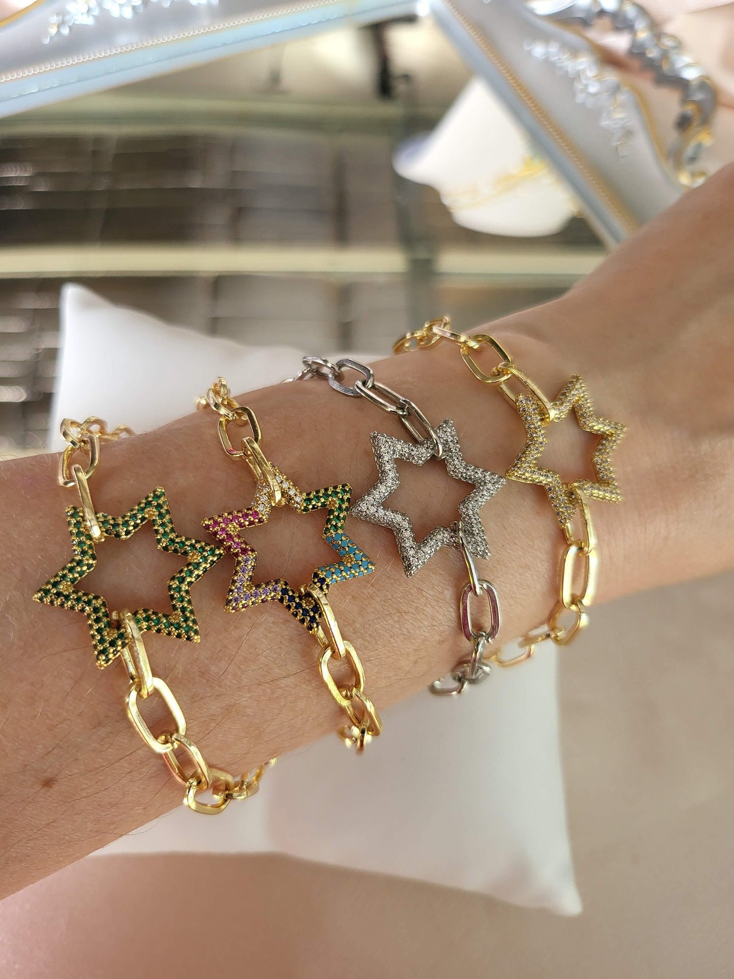 Gold Filled Star Bead Necklace, WATERPROOF, Star Bracelet, WATERPROOF, Gift For Her.
