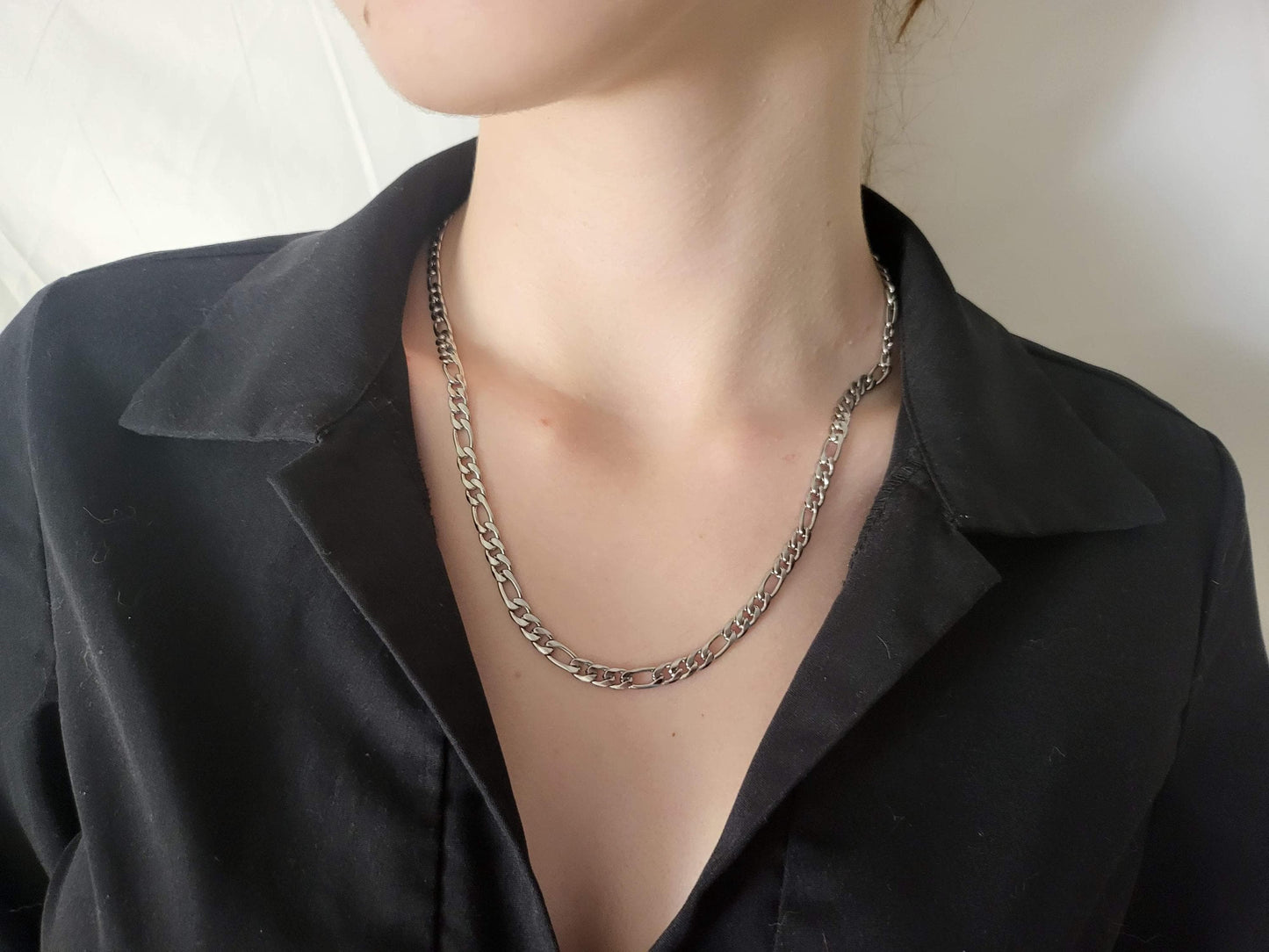 Gold Filled -Silver WATERPROOF 2MM, 4MM,7MM Figaro Chain Necklace ,Custom Bracelet, Gift For Her.