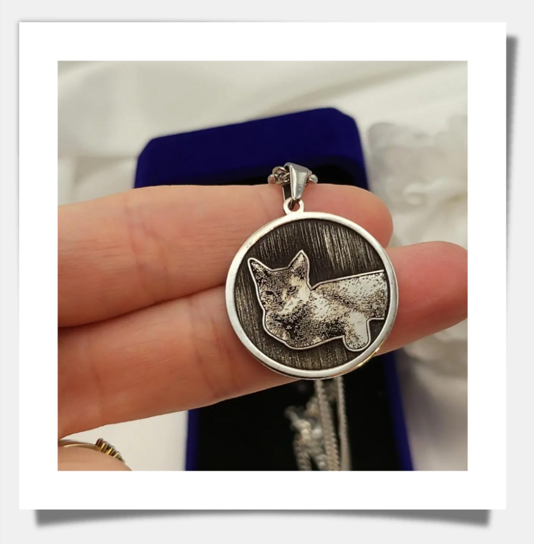 925 Sterling Silver Custom Engraved Photo Necklace, Comes with Certificate, Engraved Pet Lost Necklace, Family Necklaces, Christmas Gift.