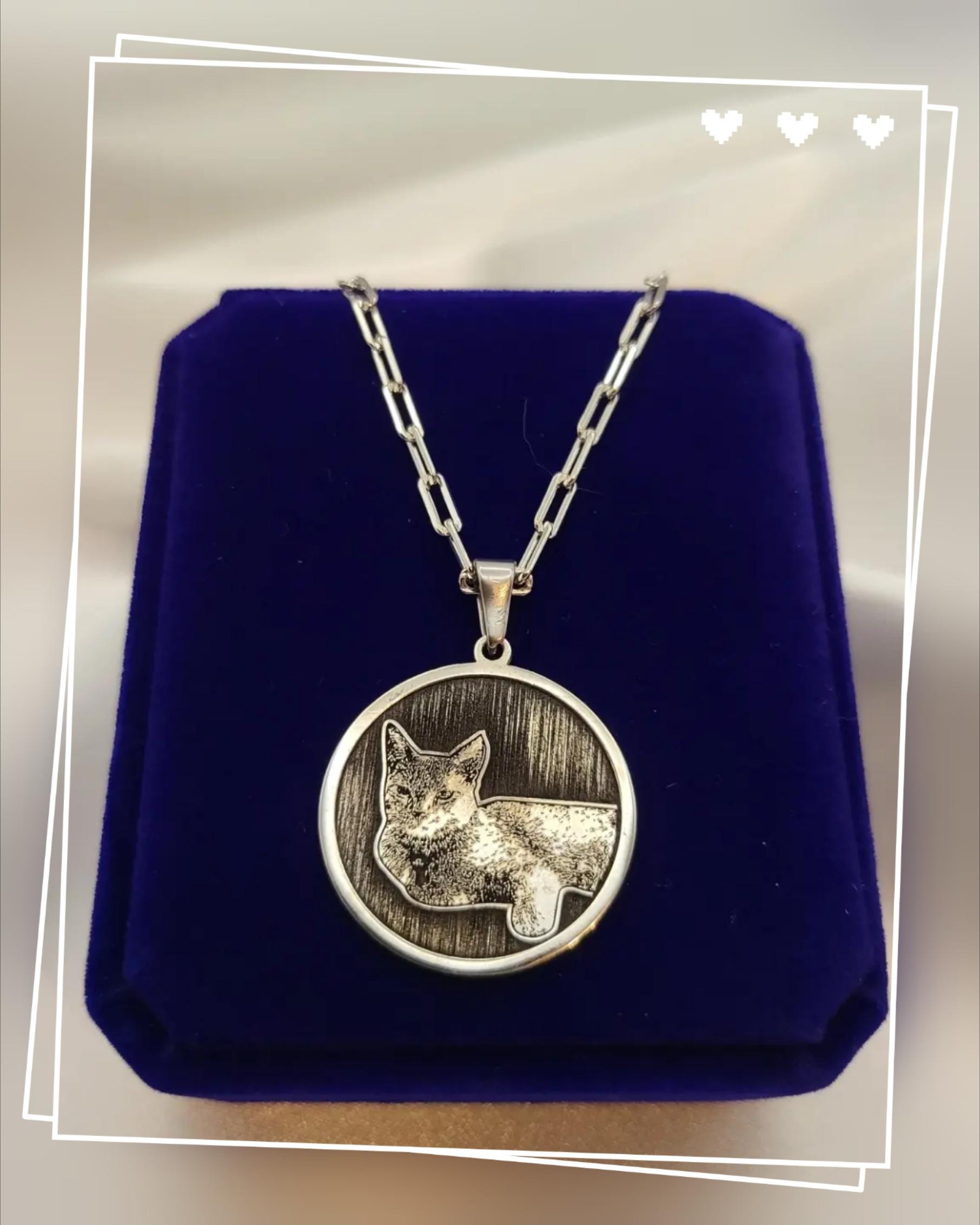 925 Sterling Silver Custom Engraved Photo Necklace, Comes with Certificate, Engraved Pet Lost Necklace, Family Necklaces, Christmas Gift.