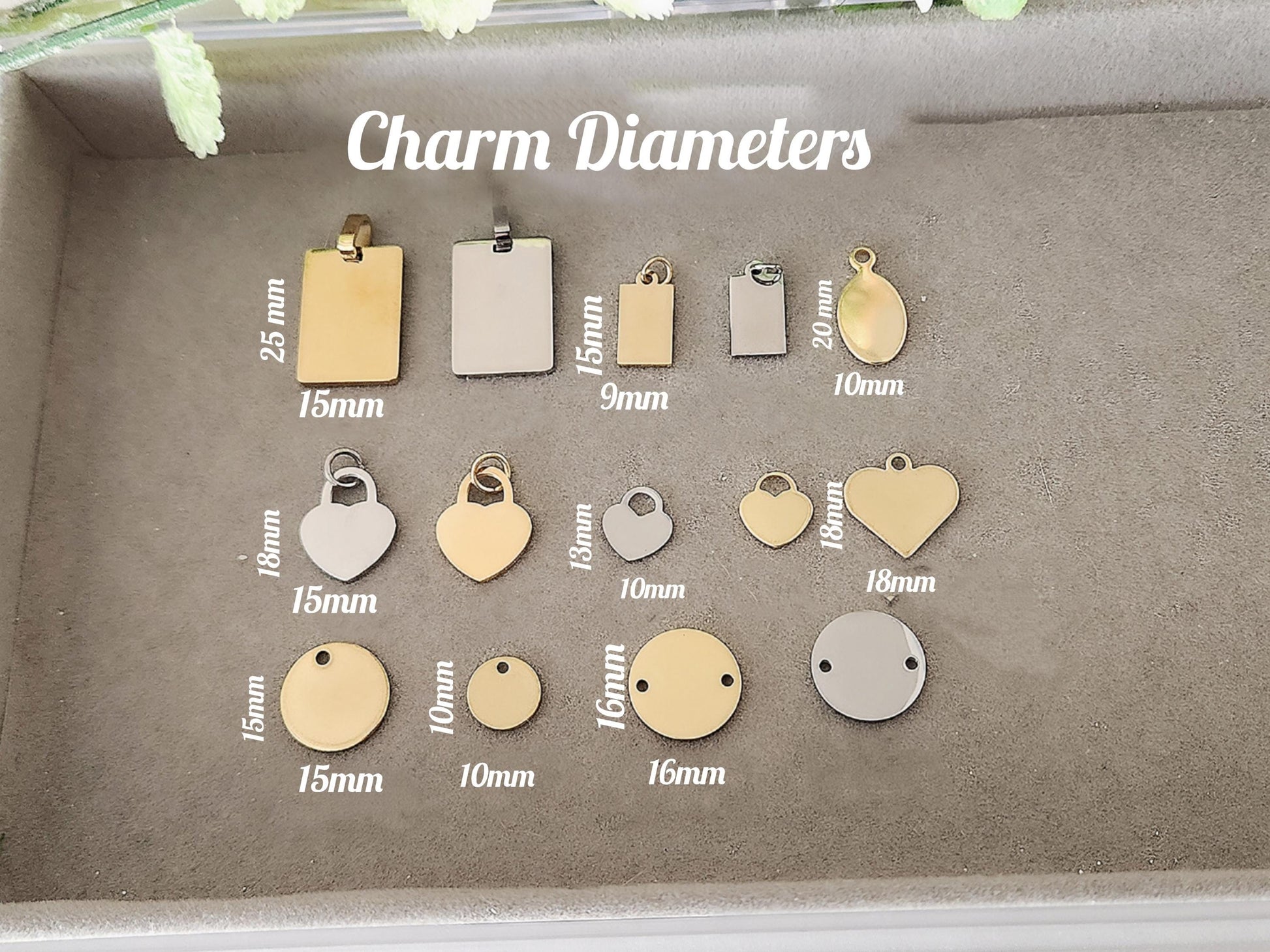 Custom Engraved Charms, For Necklaces or Bracelets, WATERPROOF, Personalized Jewelry Gift.