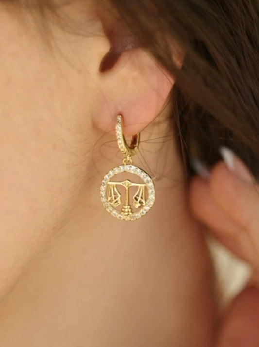 Gold Filled Zodiac Horoscope Earrings, Astrological Jewelry, Zodiac Gifts.