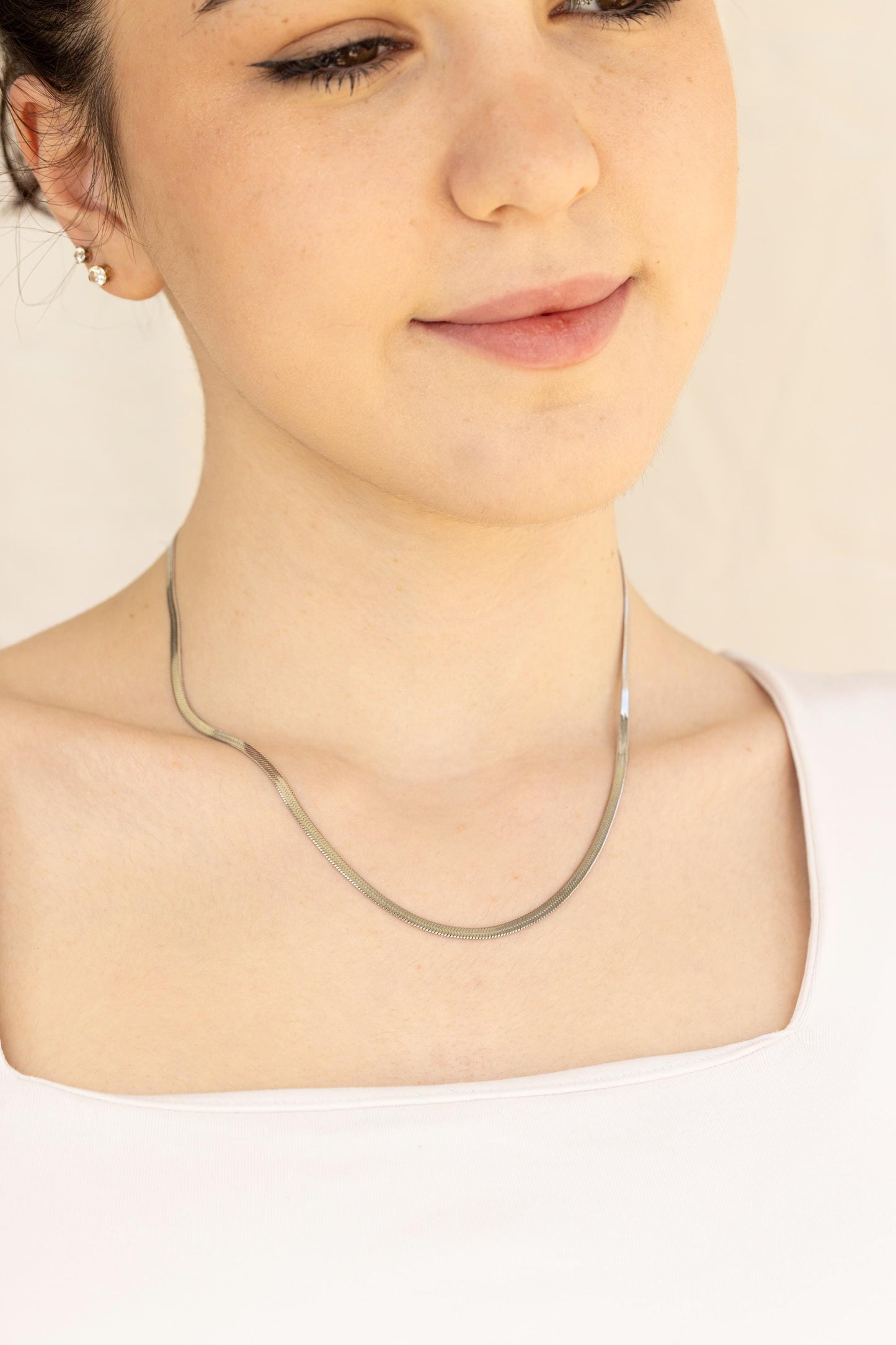 Silver Stainless Steel Unisex Chain Necklace,WATERPROOF, Men Chain Necklaces, Christmas Gift.