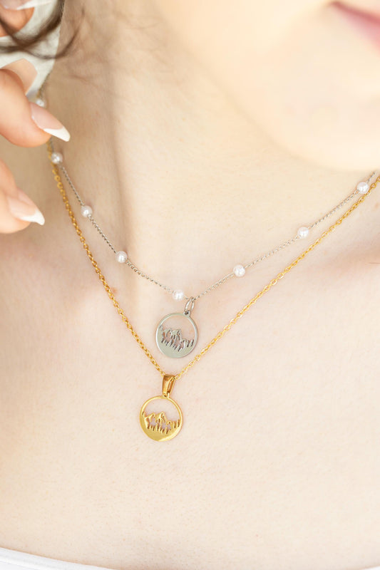 Gold Filled Mountain Necklace, Mountain Earrings, WATERPROOF, Adventure Lovers, Birthday Gift.