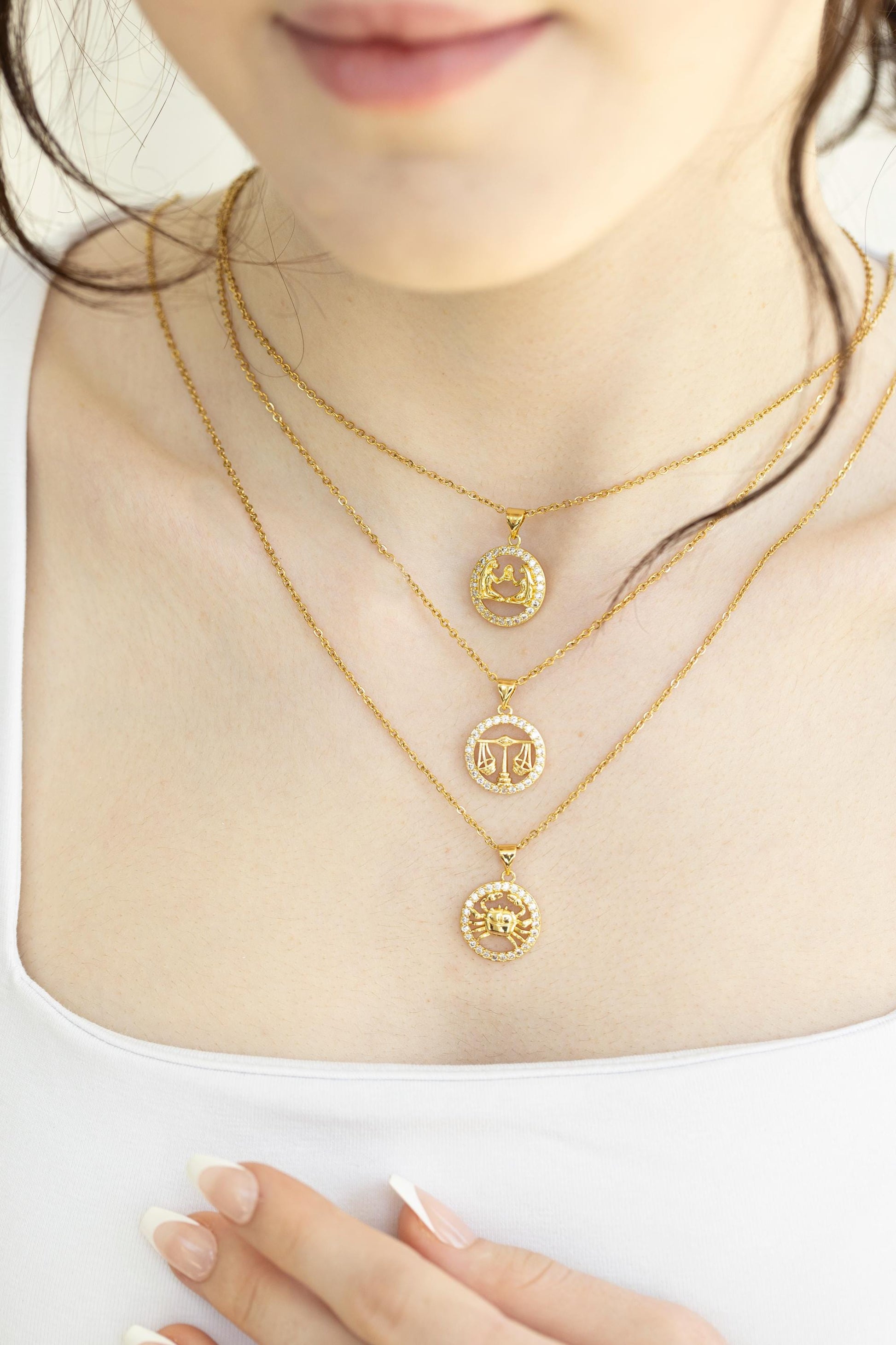 Gold Zodiac Coin Necklace, Leo Necklace, Scorpio Necklace, Astrology Jewelry, Birthday Gift.