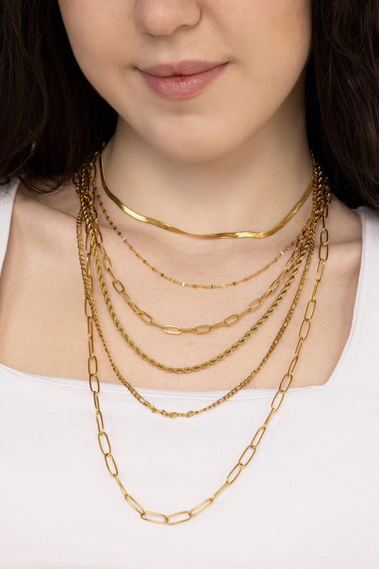 18K Gold Filled Chain Necklace, Waterproof & Tarnish-Free, Unisex Gold Chain, Hypoallergenic Minimalist Jewelry, Everyday Jewelry.