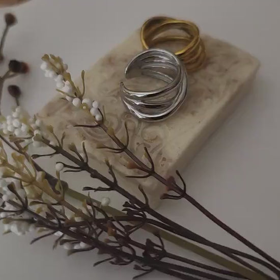 Silver-Gold Adjustable Band Ring , Waterproof , High Quality, Birthday Gift.