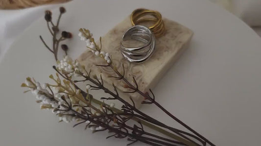 Silver-Gold Adjustable Band Ring , Waterproof , High Quality, Birthday Gift.