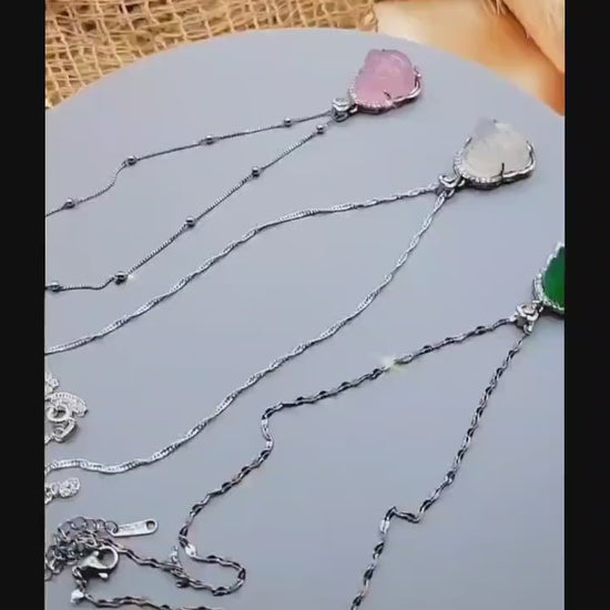 925 Sterling Silver Jade Buddha Necklace, Choose Your Chain, Waterproof ,Gift For Her.
