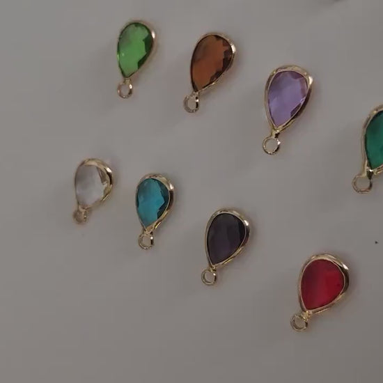 ADD Your Birth Stone , Crystal Birth Month Charm , Minimal Dainty Jewelry.