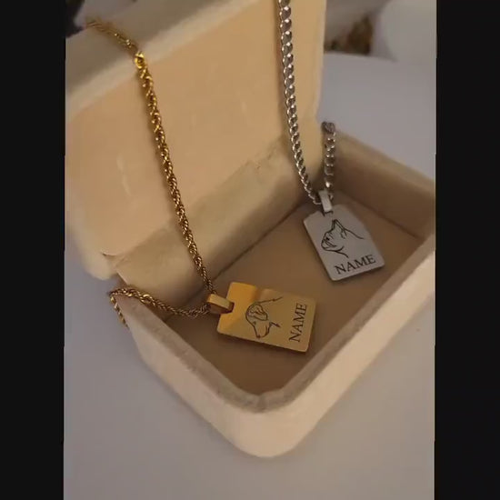 Engraved Custom Dog Necklace, Pet Jewelry,WATERPROOF.