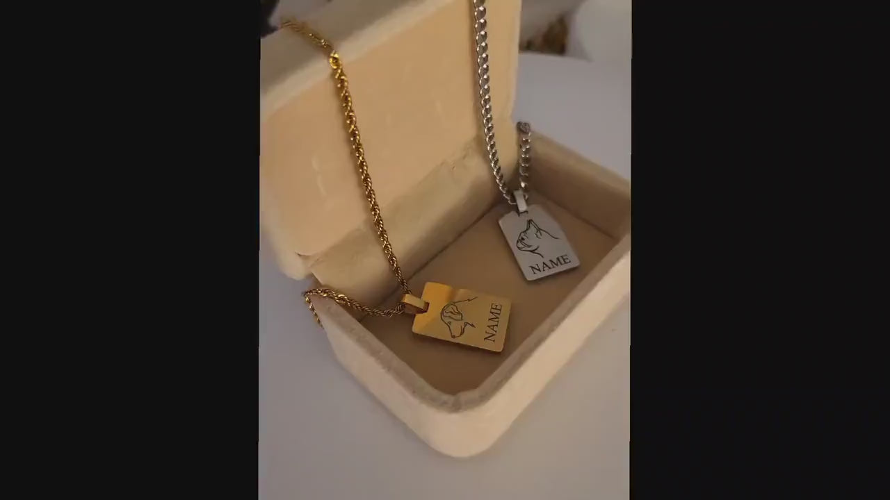 Engraved Custom Dog Necklace, Pet Jewelry,WATERPROOF.