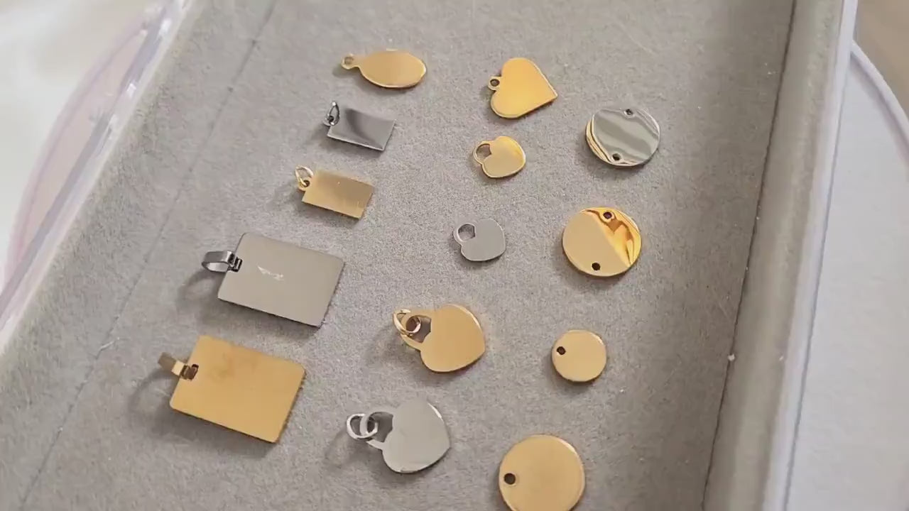 Custom Engraved Charms, For Necklaces or Bracelets, WATERPROOF, Personalized Jewelry Gift.